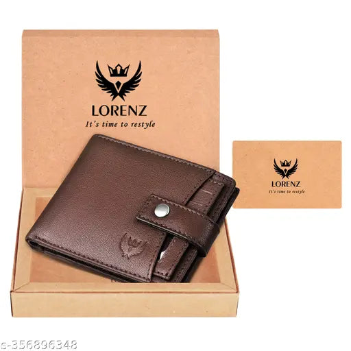 Lorenz Bi-Fold Dark Brown RFID Blocking Leather Wallet for Men with External Card Holder & Coin Pocket Feature| Soft Nappa Men’s Leather Wallet | GL-10