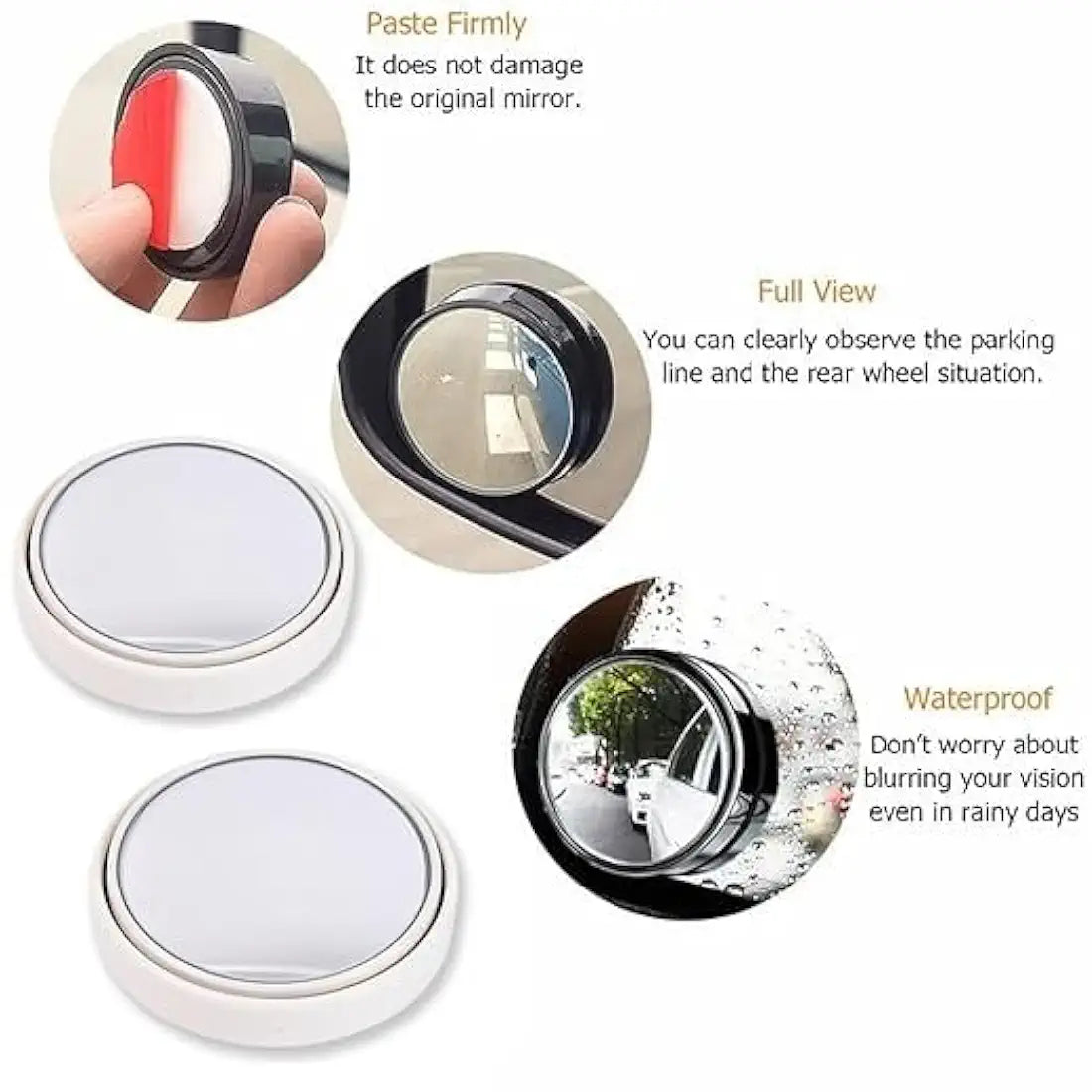 Oblivion Blind Spot Mirror for Car 2 Pcs – 360° Adjustable HD Glass Convex Rear View Mirror – Frameless Wide Angle Blindspot Side Mirror for Cars, Trucks, Vans & Bikes – Safety Parking Accessory