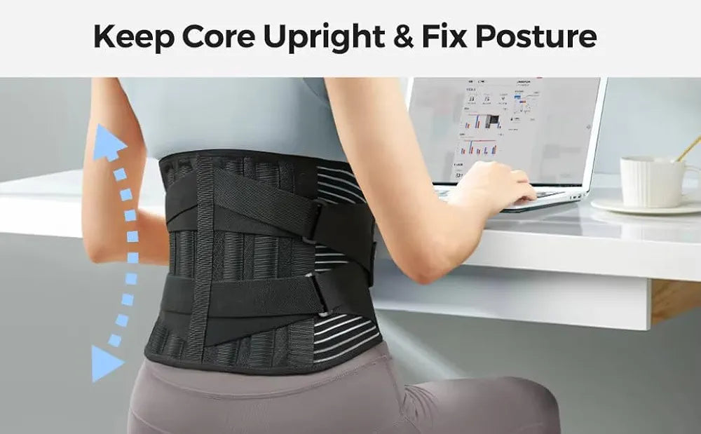 DOLTAS Lumber Sacral Belt for Lower Back Pain Relief LS belt with four Aluminium plates & Adjustable Back support for Men & Women Universal