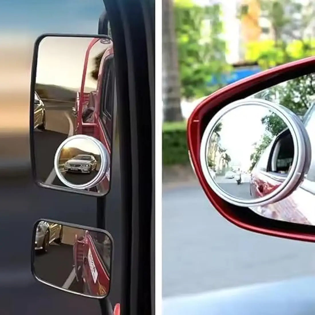 Oblivion Blind Spot Mirror for Car 2 Pcs – 360° Adjustable HD Glass Convex Rear View Mirror – Frameless Wide Angle Blindspot Side Mirror for Cars, Trucks, Vans & Bikes – Safety Parking Accessory