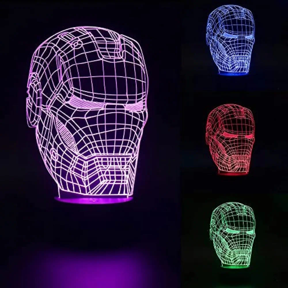 Gifts n Gallery 3D Illusion Iron Man534 Acrylic Led Lamp with 7 Color Changing Light and 3 Lighting Moods 12 * 12 cm