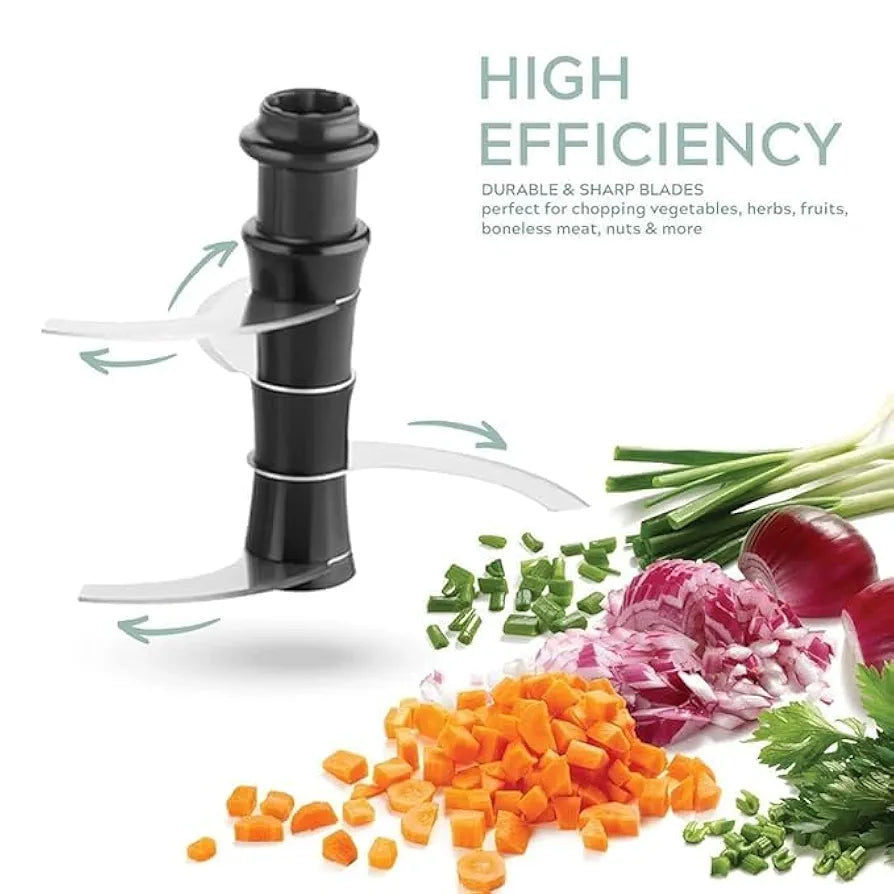 Hand Push Vegetable Chopper, Food Cutter & Blender for Fruits, Veggies, Curd, Portable Kitchen Tool with Sharp Blades, Large Capacity