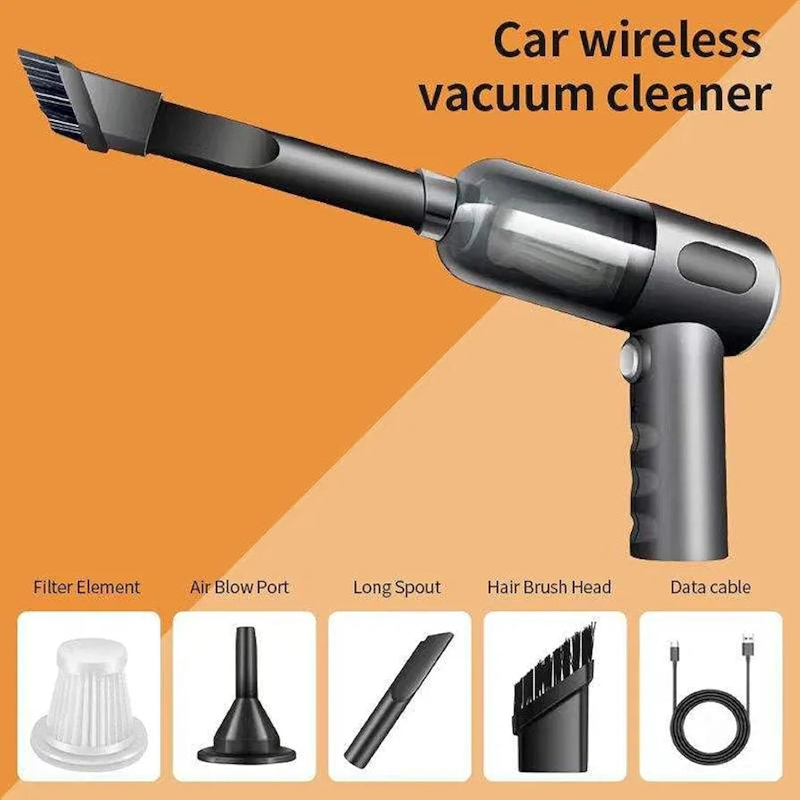 SUPERSTUD Car Vacuum Cleaner 2 in 1 with 3 Attachments & Blower | Cordless Handheld Vacuum Cleaner for Wet & Dry Cleaning for Home/Office/Car/Keyboard/Travel/Sofa/Office