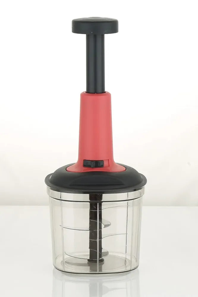 Hand Push Vegetable Chopper, Food Cutter & Blender for Fruits, Veggies, Curd, Portable Kitchen Tool with Sharp Blades, Large Capacity