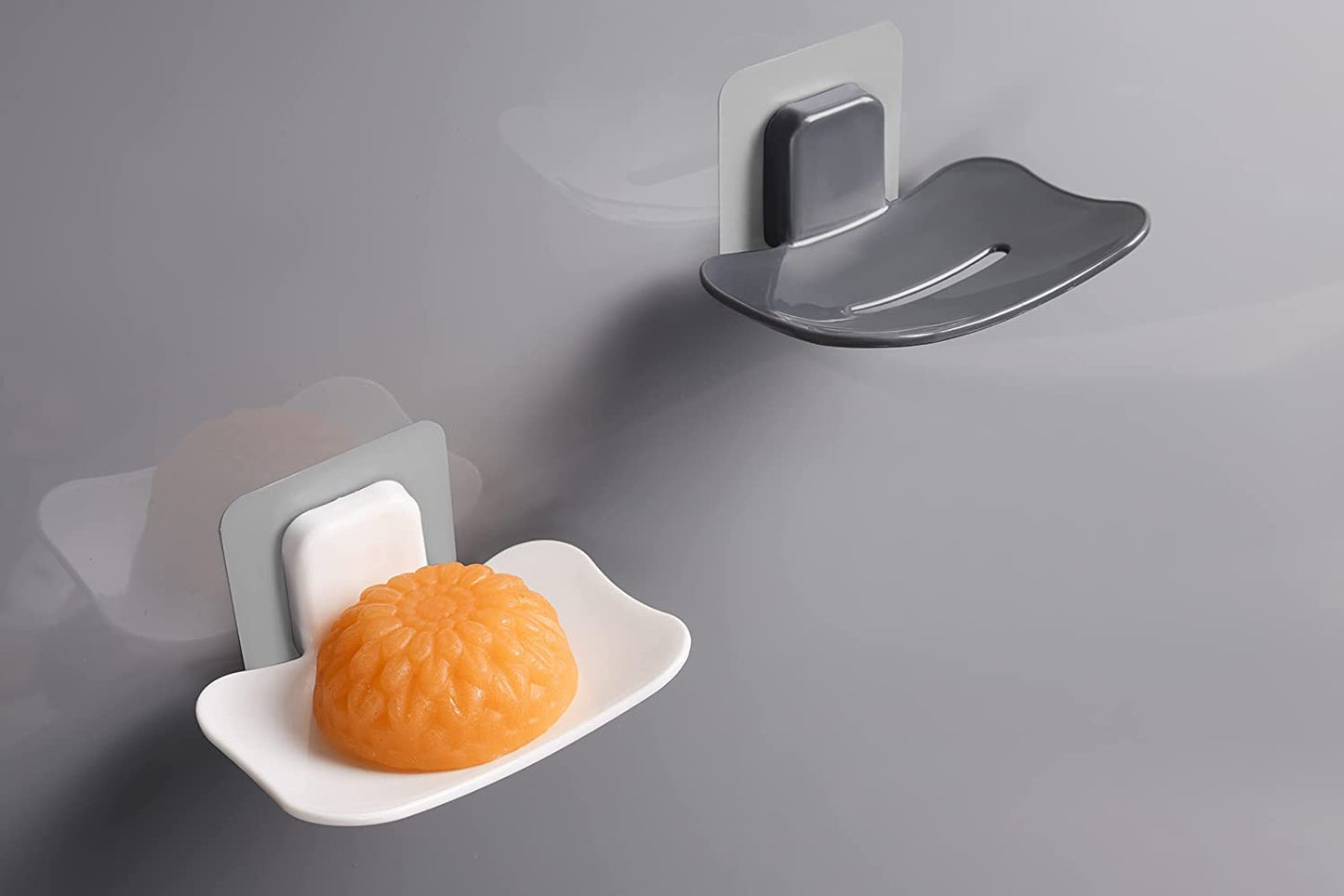 SVH Soap Stand Holder for Bathroom Kitchen Sink Magic Stickers Wall Mounted (Pack of 2 Pcs) Soap Dish Holder, Fish Design Random Color(Plastic)