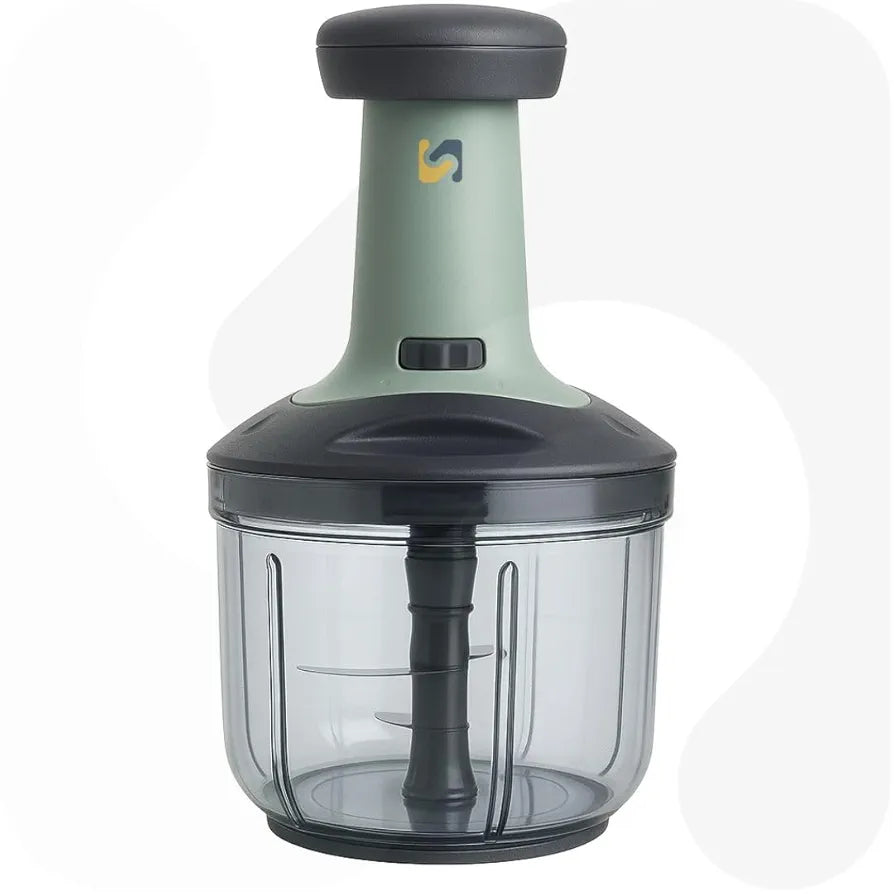 SHAYONAM Chopper for Kitchen Use 1000ml,5 Blade Steel Large Manual Hand-Press Vegetable Chopper Mixer Cutter to Cut Onion, Salad, Tomato, Potato