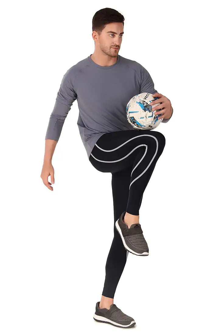 ReDesign Apparels Men's Polyester Compression Pant/Tights/Megging for Gym, Running, Cycling, Yoga & All Sports
