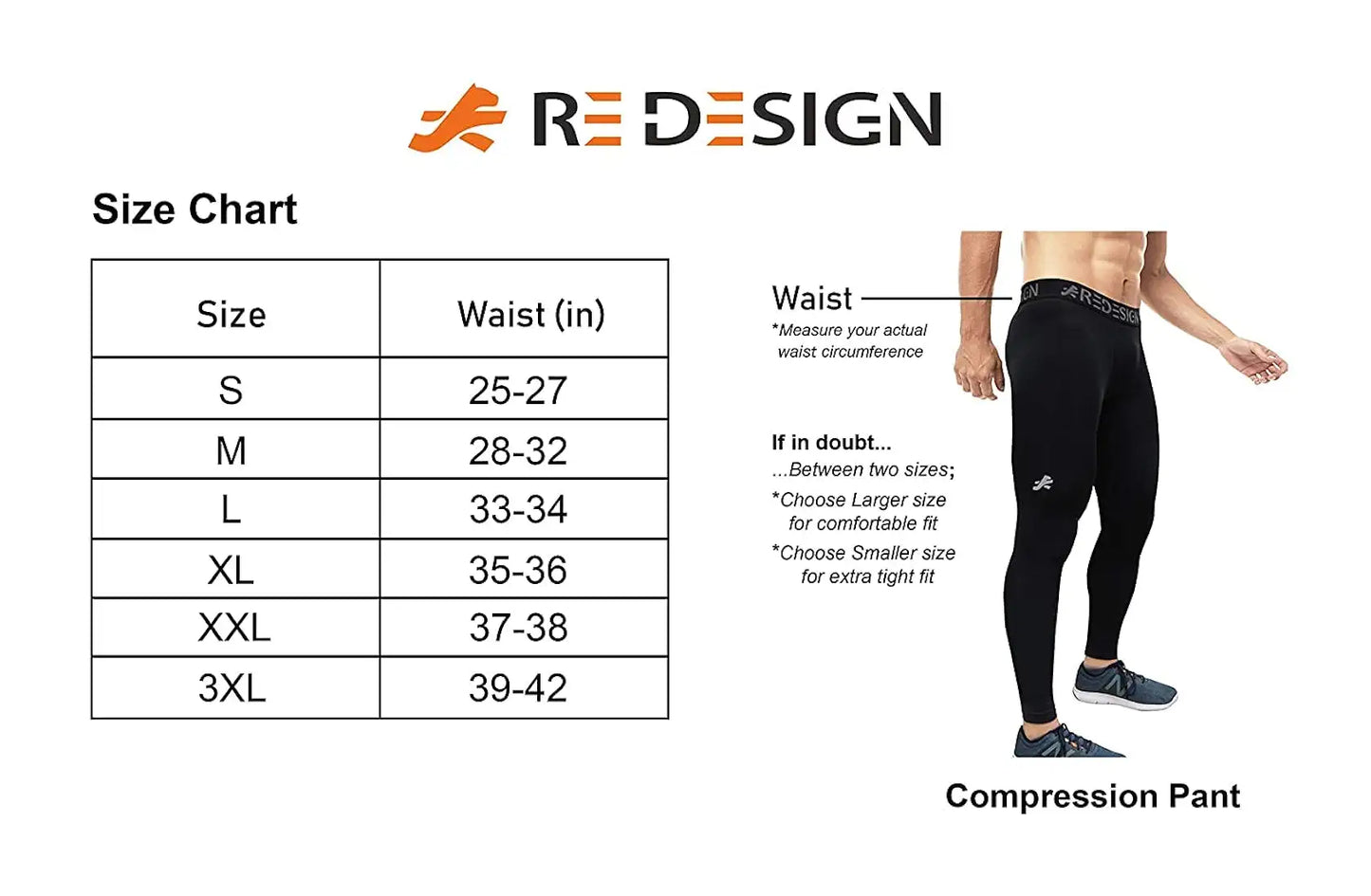 ReDesign Apparels Men's Polyester Compression Pant/Tights/Megging for Gym, Running, Cycling, Yoga & All Sports