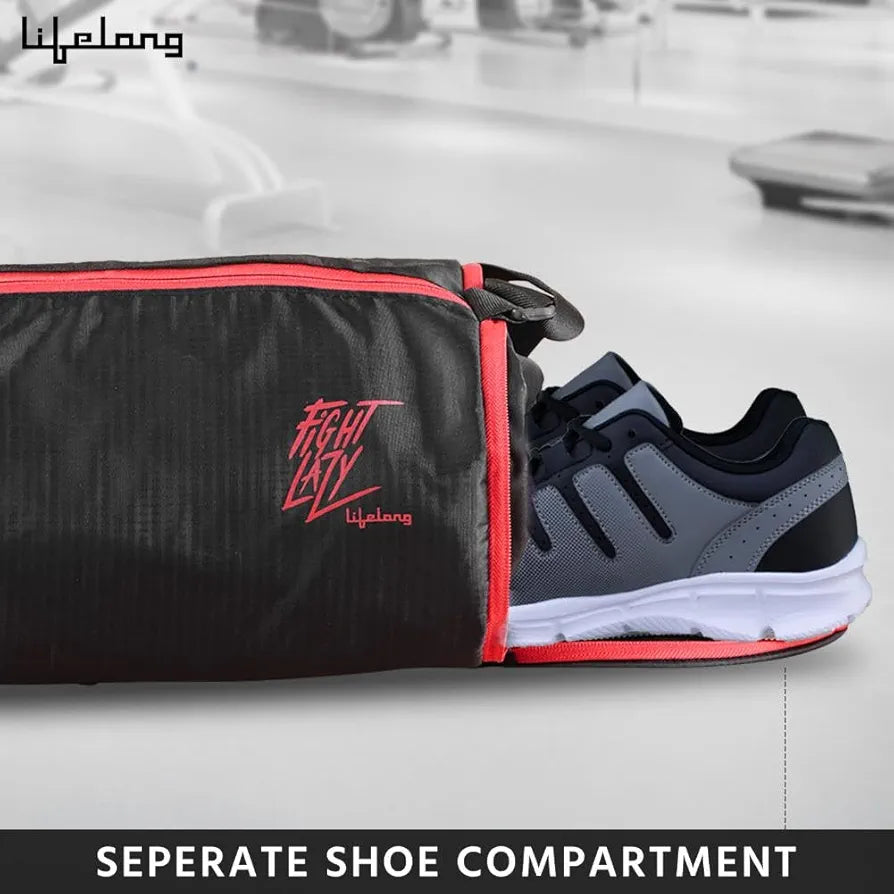 Lifelong Cotton 30 L Duffle Gym Bag for Men & Women | Adjustable Shoulder Bag | Water Resistant | Sports & Travel Bag with Shoe Compartment & Side Pocket ,48.3cm