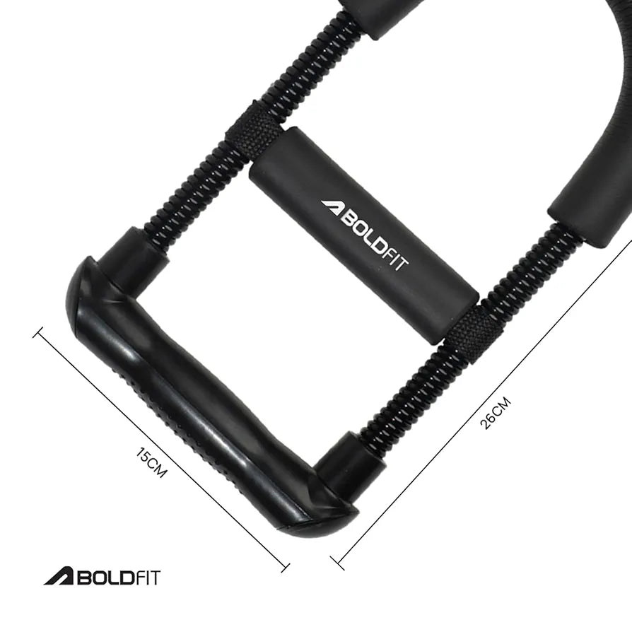 Boldfit Forearm Strengthener Wrist Exercise Equipment Arm Strengthener Grip Strengthener Fitness Equipment Home Gym Equipment For Men & Gym Equipment For Women Grip Workout Forearm Wrist Grip, Black