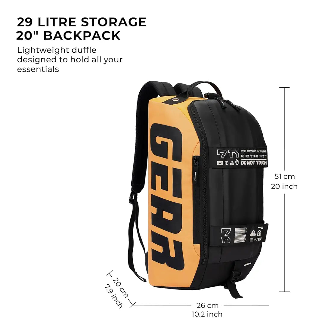 Gear Statement Maxis 3.0 10"/29L Medium Water Resistant Duffle Polyester Bag/Travel Bag/Gym Bag for Men & Women