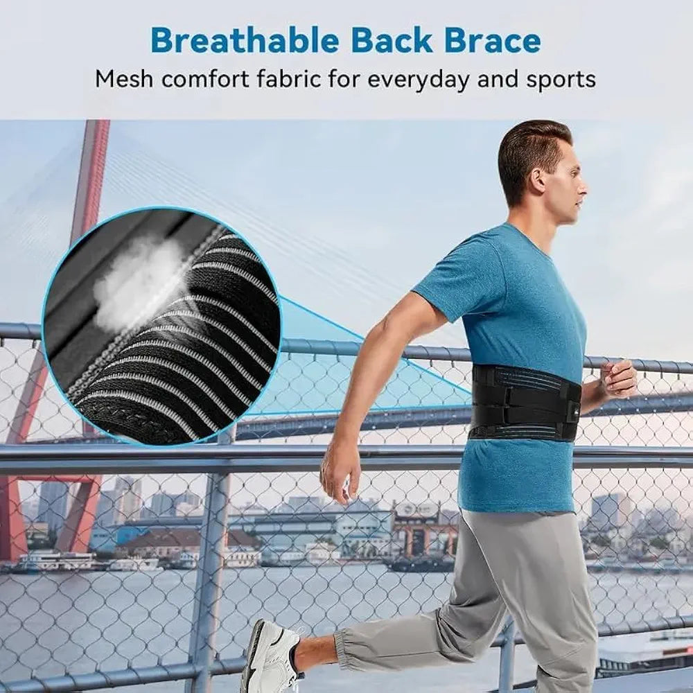 DOLTAS Lumber Sacral Belt for Lower Back Pain Relief LS belt with four Aluminium plates & Adjustable Back support for Men & Women Universal