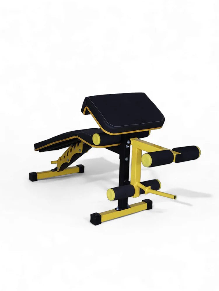 GYM24 EQUIPMENTS 6In1 Adjutable Bench Incline,Decline,Flat, Leg Extension, Leg Curl, Preaher Curl Home Gym Bench Capacity:300 Kg, Multicolor