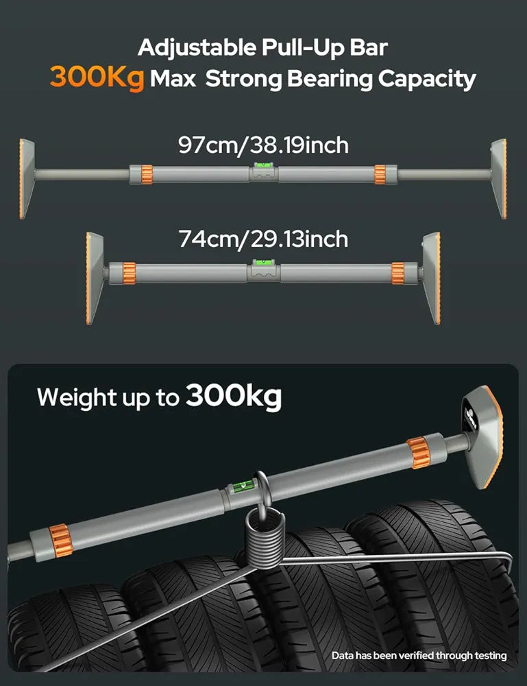 Halohop Smart Pull Up Bar for Home Workout Max Load 300Kg Adjustable Length Wall Mounted Chin Up Rod Gym Exercise Equipments Height Increase for Men and Women