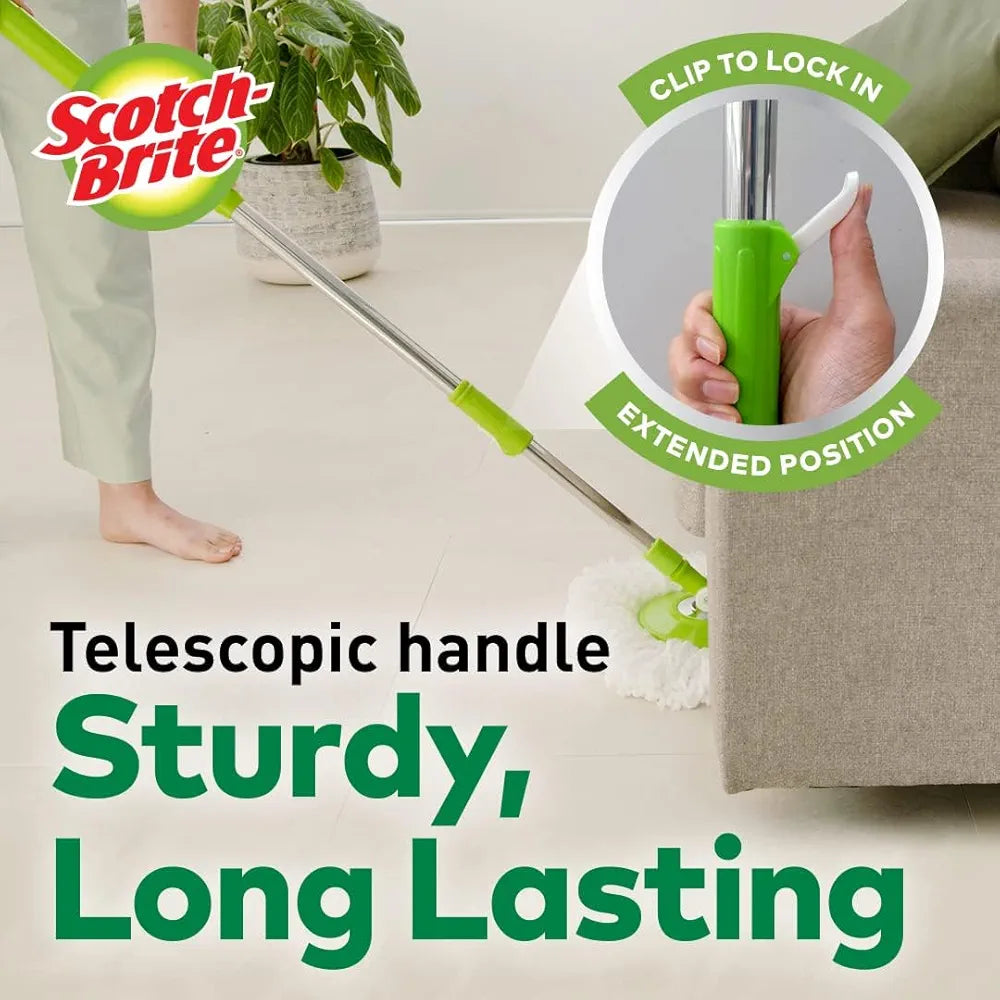 Scotch-Brite 2-in-1 Bucket Spin Mop and Scotch-Brite Sponge Wipe 3N Resusable Kitchen Cleaning Sponge