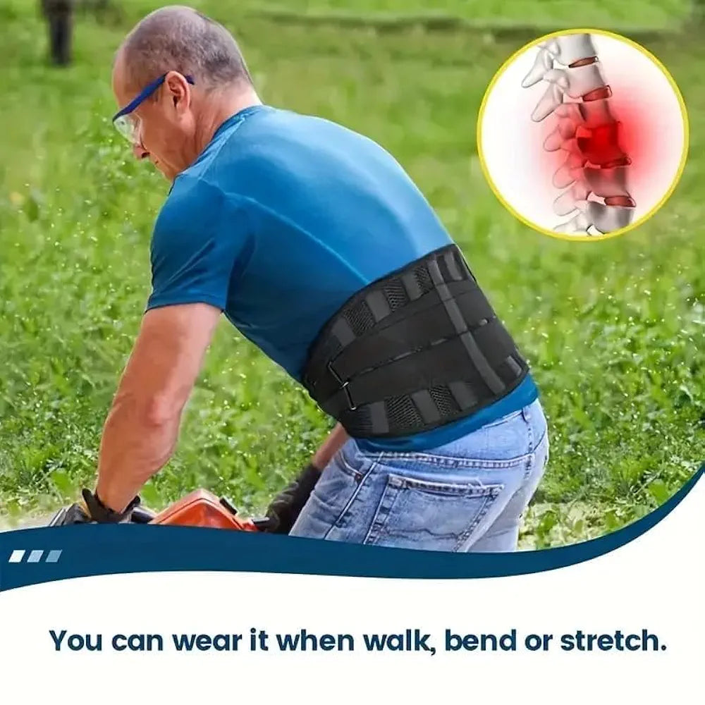 DOLTAS Lumber Sacral Belt for Lower Back Pain Relief LS belt with four Aluminium plates & Adjustable Back support for Men & Women Universal