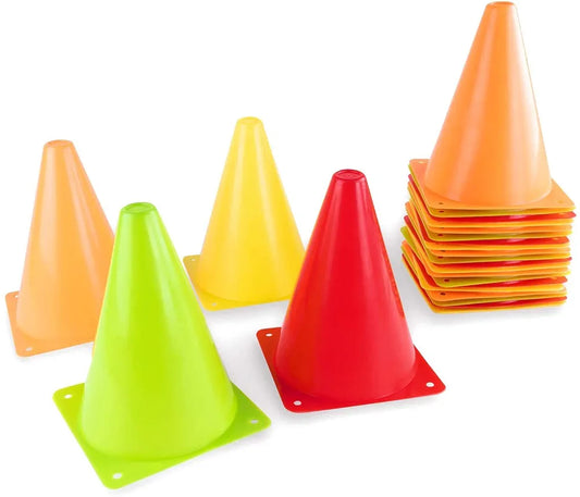 Toyshine 6 Inches Plastic Multicolored Stacking Cones | Perfect for Sports Training | Set of 6, Assorted Color