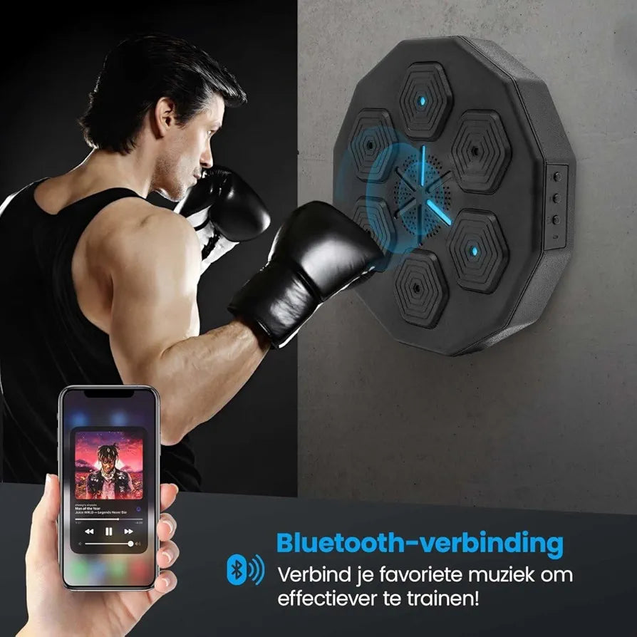 Rhyhorn Smart Electronic Music Boxing Machine, Wall Mounted Boxing Machine Training Punching, 6 Lights & Bluetooth Sensor Smart Boxing Target Workout Machine for Home,Indoor and Gym