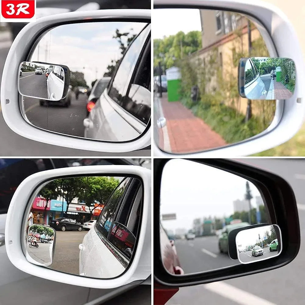 Detachi 3R Car Wide Angle Blind Spot Rear Mirror Rectangle Convex 360 Degree for Car