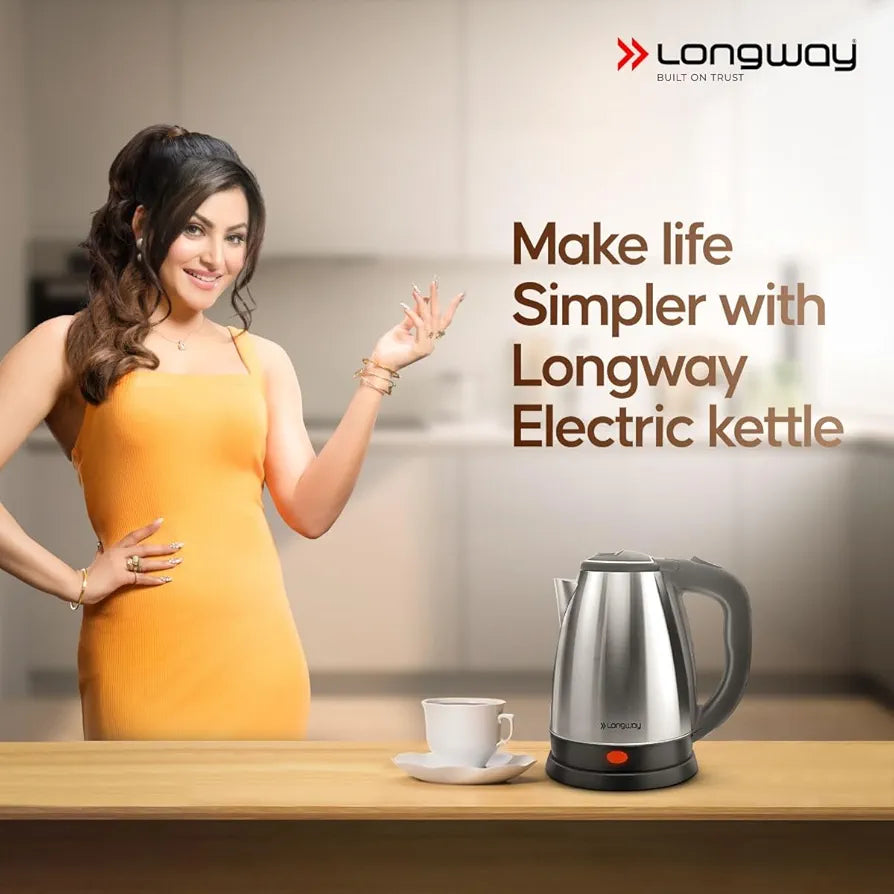 Longway Kestro 2 Liter Electric Kettle with Stainless Steel Body for Boiling