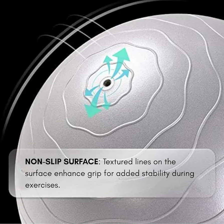 STAR WORK Multipurpose Gym Ball for Exercise & Balance – 65cm Anti-Burst Fitness Ball with Foot Pump – Ideal for Yoga, Pregnancy, Birthing, Core Workout, Stability & Posture Training –