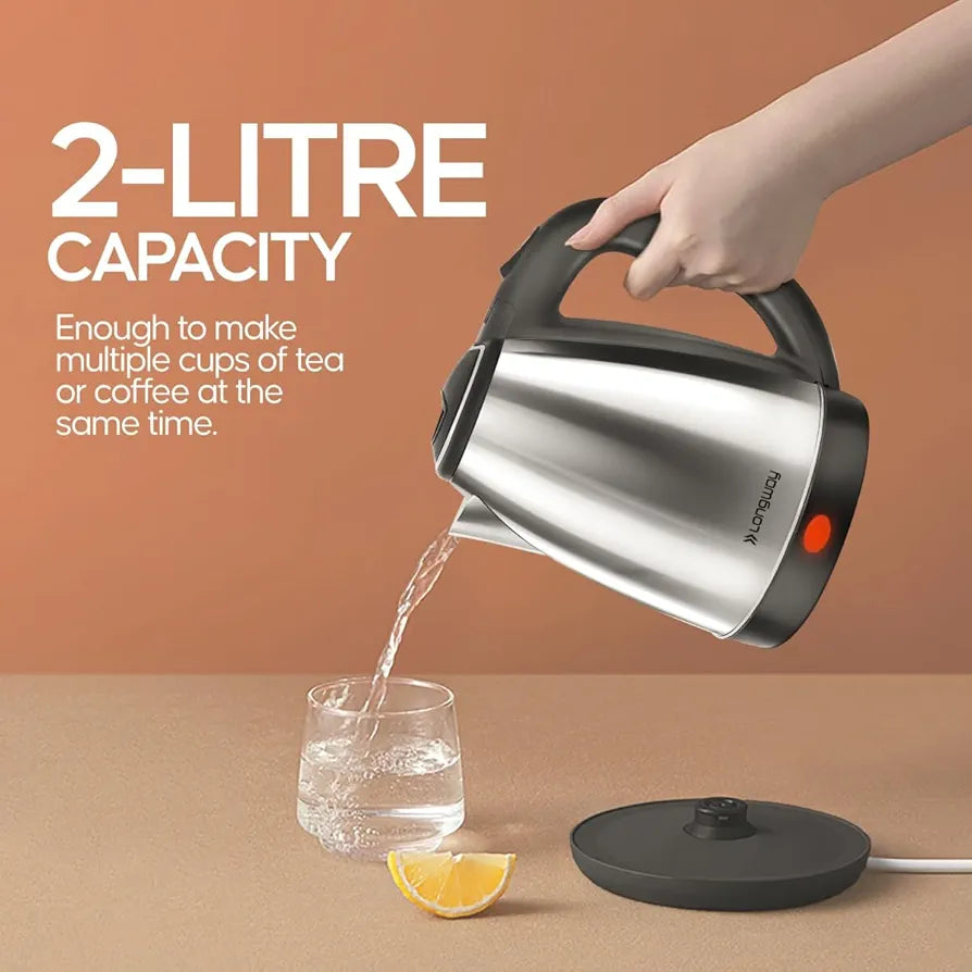 Longway Kestro 2 Liter Electric Kettle with Stainless Steel Body for Boiling