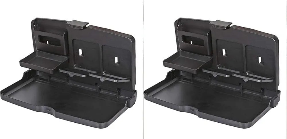 Car Back Seat Tray Table with Phone Holder, Cup Holder, Food Plate Space, Black, Foldable