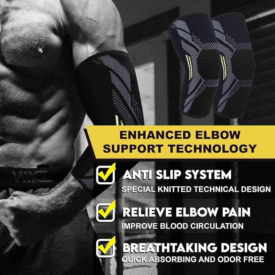 serveuttam Nylon Elbow Support For Gym-Elbow Brace For Men Women Workout Elbow Compression Sleeves For Tendonitis Pain Relief,Tennis,Volleyball,Cricket-Elbow Pain