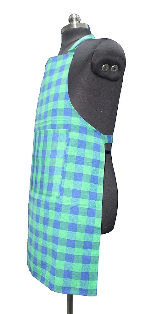 GLUN Waterproof Unisex Kitchen Checkered Design Apron with 2 Front Centre Pocket With Adjustable Neck Strap
