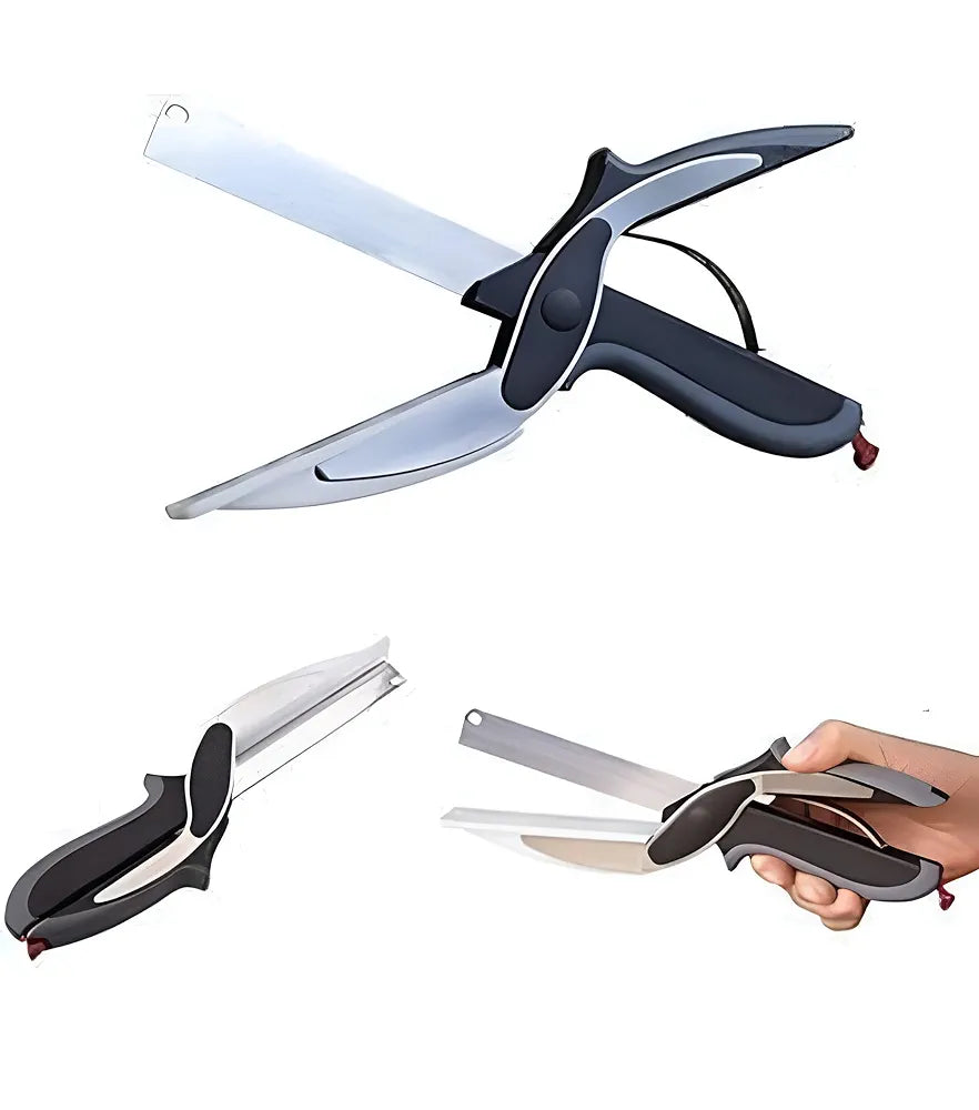ARR 2-in-1 Kitchen Scissors with Built-in Cutting Board | Stainless Steel Food Chopper & Vegetable Cutter | Multi-Purpose Kitchen Tool