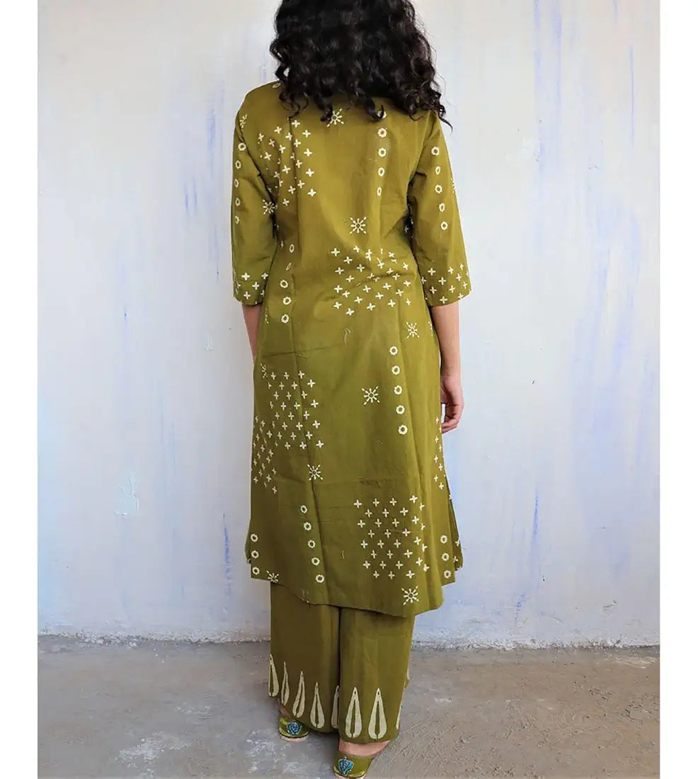 GoSriKi Women's Rayon Viscose A-Line Printed Kurta with Palazzo