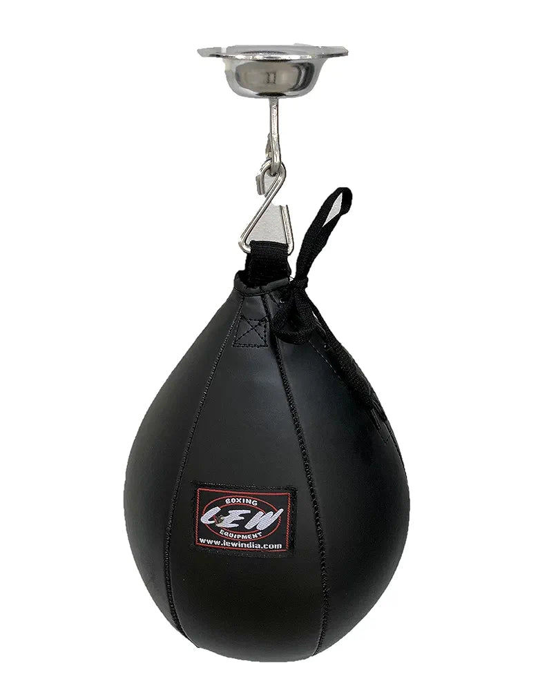 LEW Speed Ball for Boxing Training – Professional Leather Punching Bag with Ceiling Hook Mount