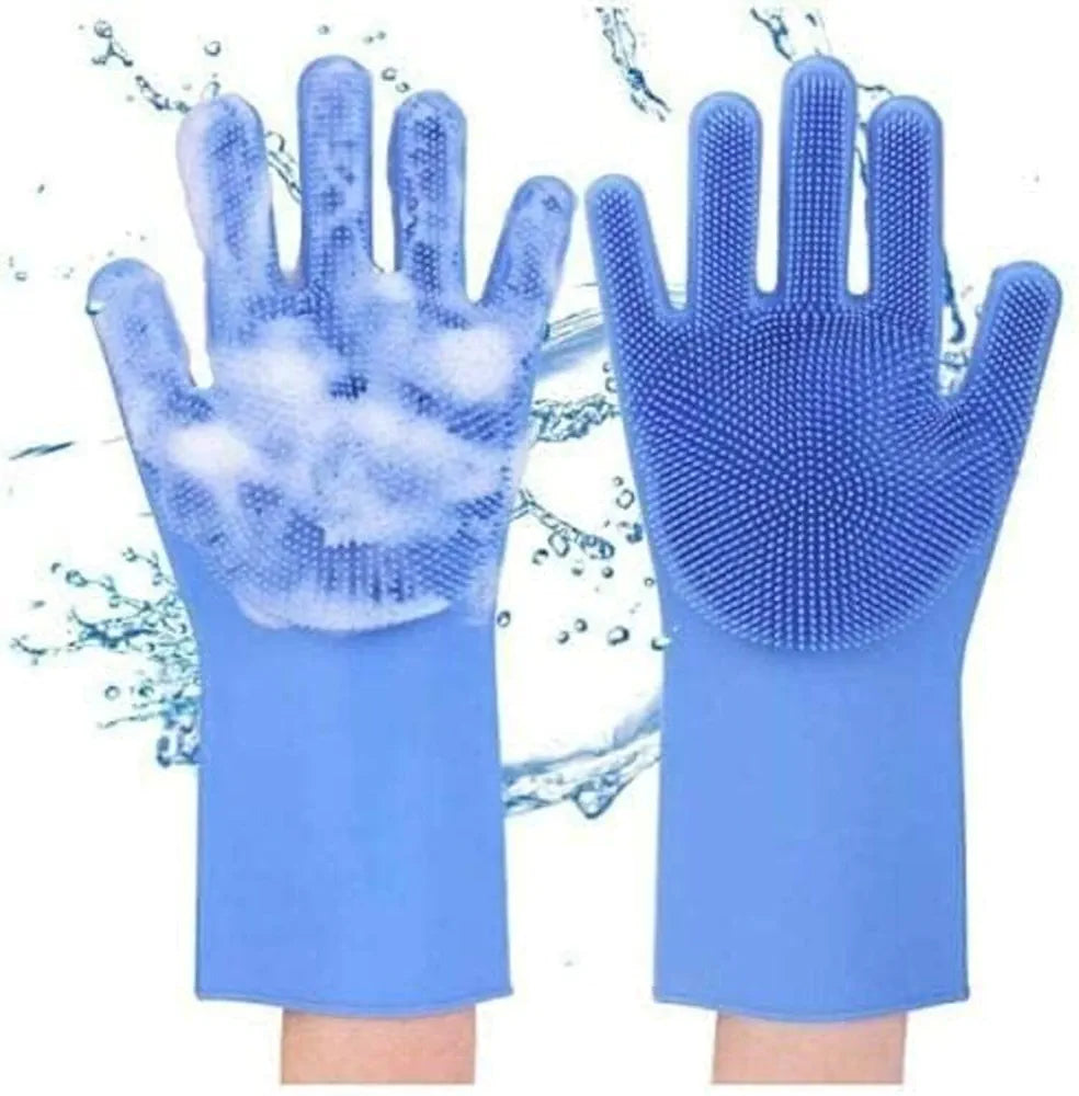 UrbanBite Hand Gloves for Kitchen Cleaning dish Washing Gloves Silicone Dishwashing Hands Vessel dishwasher wash utensil For Women Men House essentials for Bathroom Cleaning Pet Hair Care Car Washing