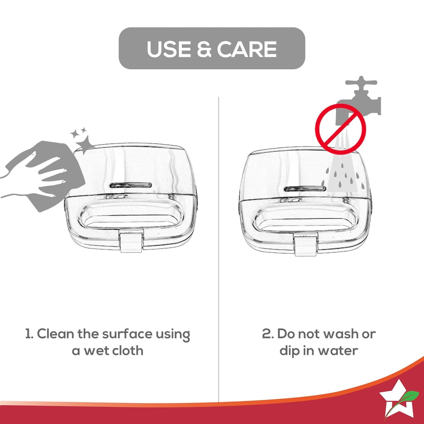 Wonderchef Crimson Edge Non-Stick Electric Griller,Sandwich Maker, Toaster |750 Watt| Auto Temp Control, LED Indicator| Non-Stick Coated Plates, Cool Touch Handle, Buckle Clip Lock| 2 Year Warranty