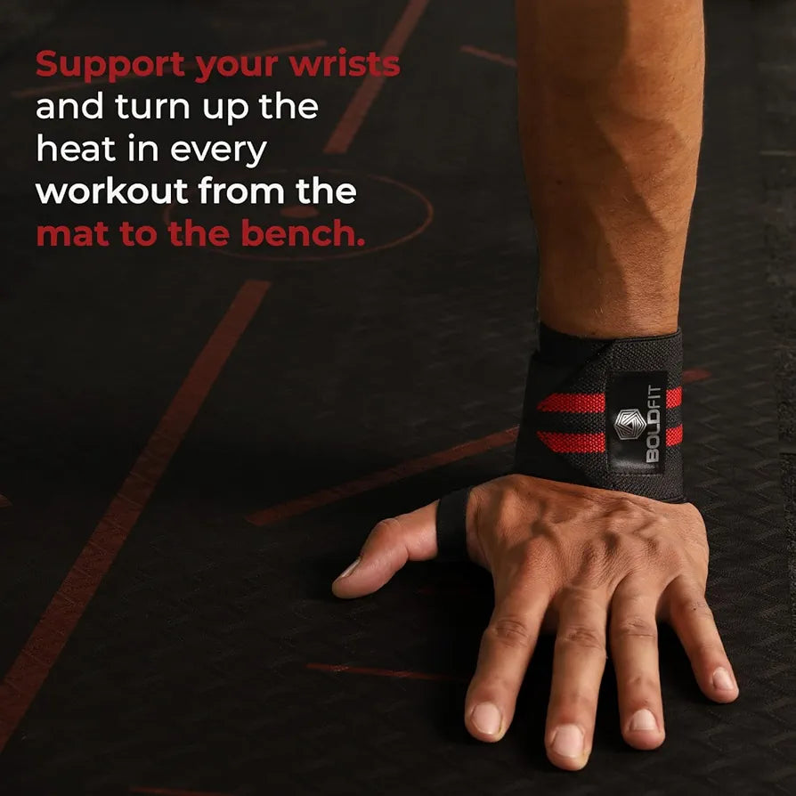 Boldfit Cotton Wrist Band for Men & Women, Wrist Supporter for Gym Wrist Wrap/Straps Gym Accessories for Men for Hand Grip & Wrist Support While Workout