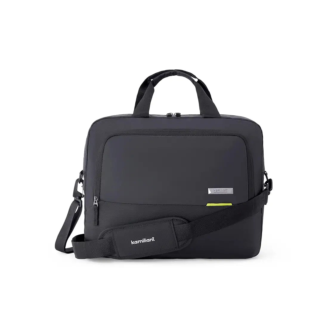 Kamiliant by American Tourister Dissenter Casual Office Bailhandle Messenger Bag with 15" Inch Laptop Compartment and Adjustable Shoulder Strap, Ergonomically Designed for Men And Women - Black