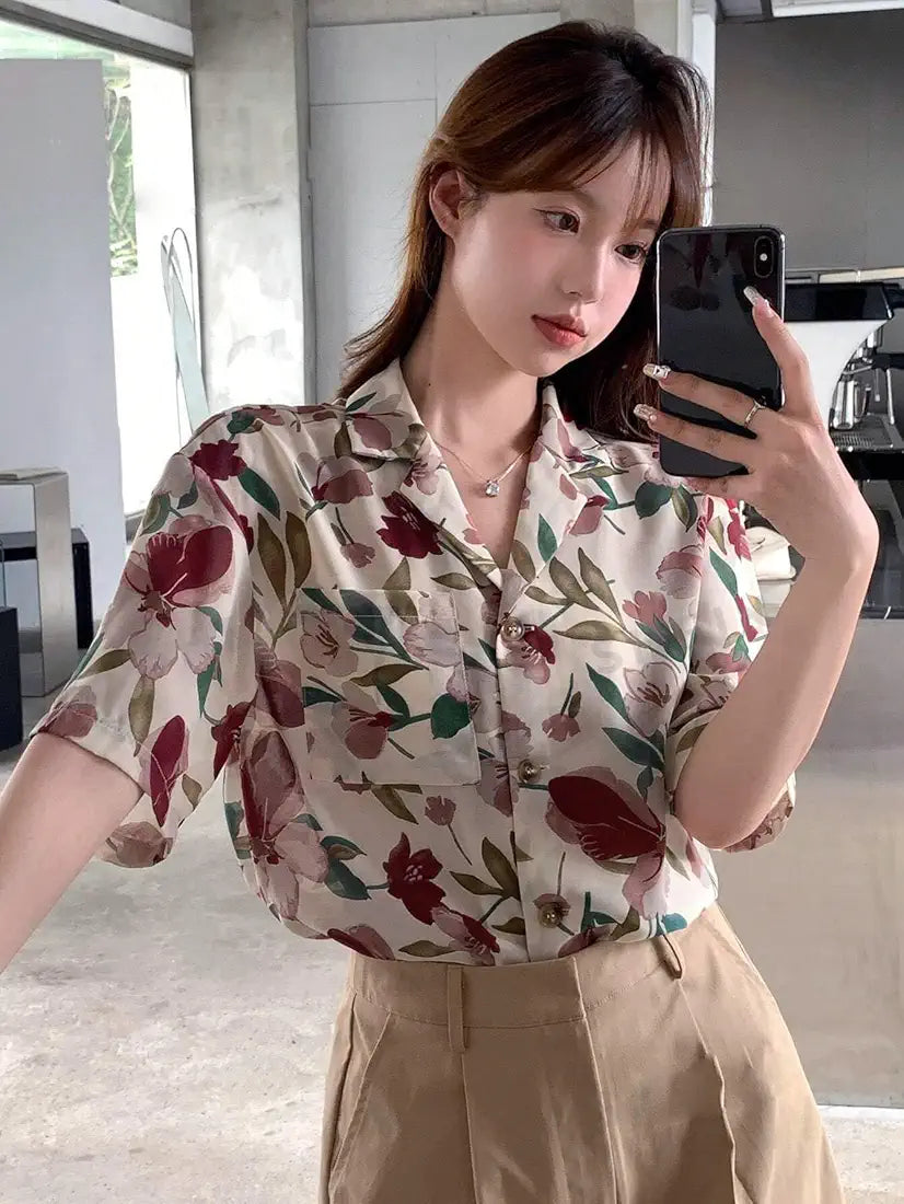 Leriya Fashion Oversized Shirt for Women – Korean Casual Short Sleeve Loose Fit Top | Plus Size Summer Wear for Girls & Women