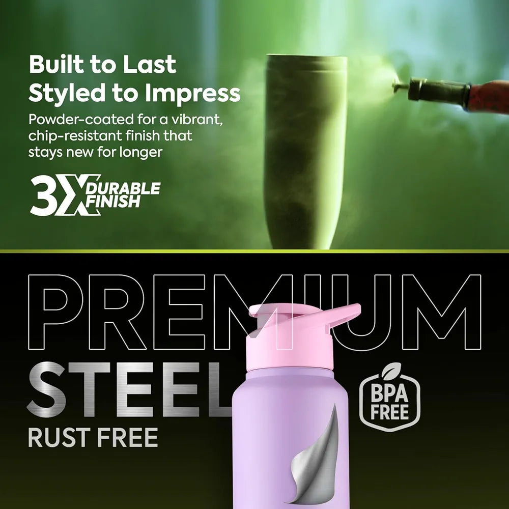 PEXPO Craft Pro 1000 ISI Certified Stainless Steel Water Bottle 950ml Fridge Water Bottle with Sipper Cap | Office | Gym | Travelling | Eco Friendly | BPA Free - Purple & Pink