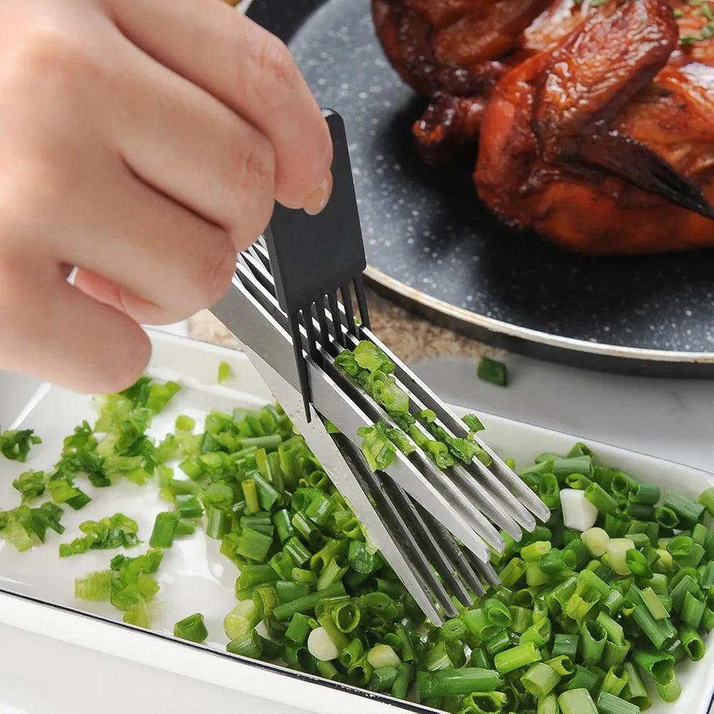 Gidli - Kitchen scissors - Includes herb scissors as bonus - sturdy and ultra-quiet stainless steel multi-function scissors