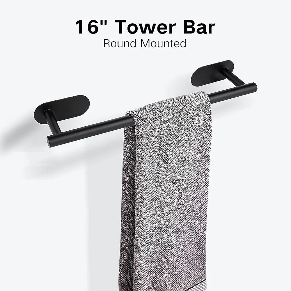 JIALTO 16 Inch Self Adhesive Stainless Steel Towel Bar/Towel Hanger for Bathroom/Wall Mounted Bathroom Towel Holder/Towel Rack for Bathroom/Hand Towel Stand for Kitchen and Washroom