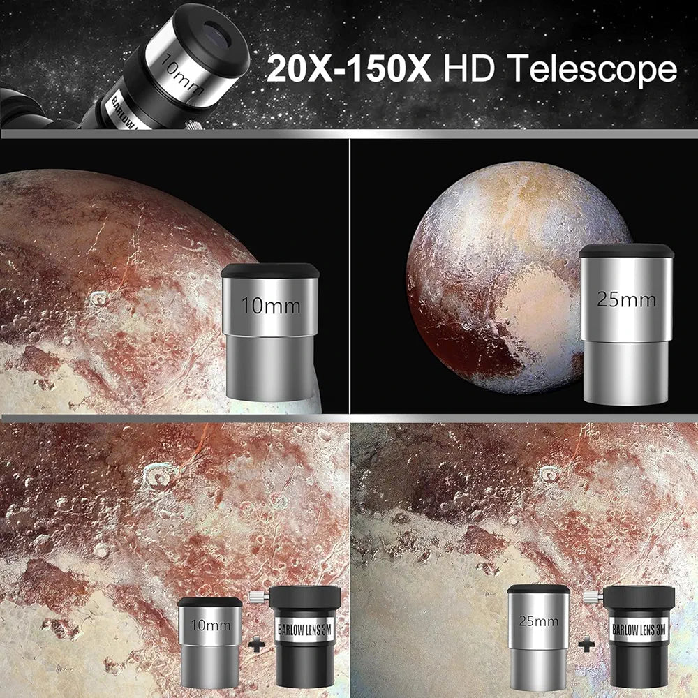 Cason F50070-Telescope for Astronomy,Galaxy 70mm Aperture 500 mm Refractor Zoom Monocular Telescope for Adults & Kids,Easyto Use for Moon,Planets,Stars,Galaxy with Aluminum Tripod and Phone Adapter