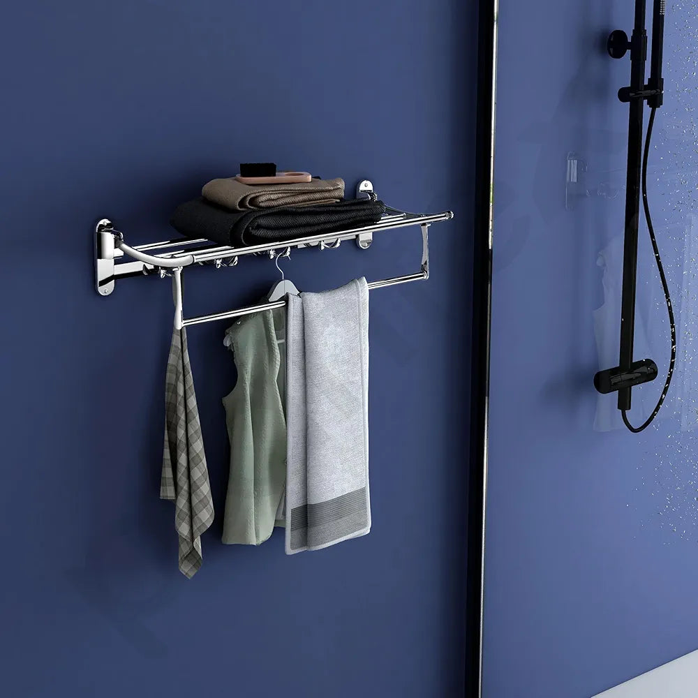 Plantex Stainless Steel Towel Holder in Bathroom/Towel Holder/Bathroom Towel Hanger for Wall/Towel Rack/Bathroom Accessories Chrome Finish