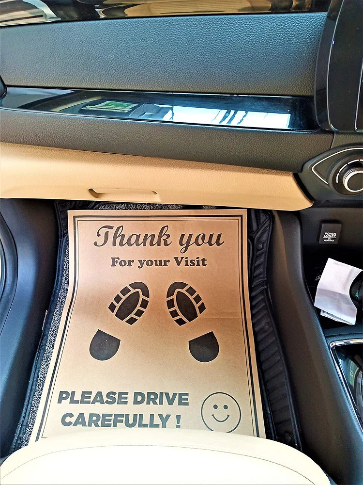 CONVRT Car Compatible With Disposable Paper Foot Mat, Large Size, Universal Size, Brown