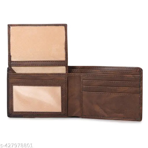 SAMTROH C Design Pu Leather Wallet for Men I 6 Card Slots I 2 Currency & Secret Compartments I 2 ID Card Slots (Brown)