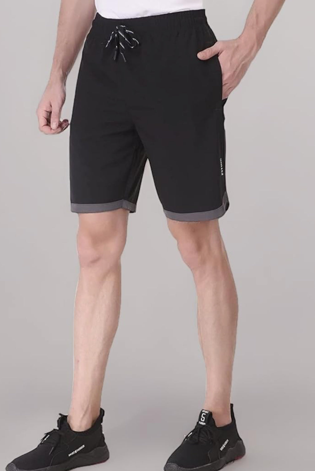 FITINC N.S Lycra Shorts for Men with Zipper Pockets & Knee Design