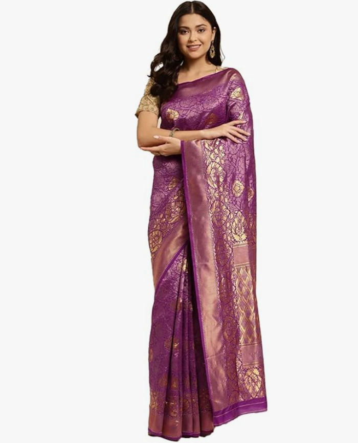 rangita Women Banarasi Silk Saree With Blouse Piece