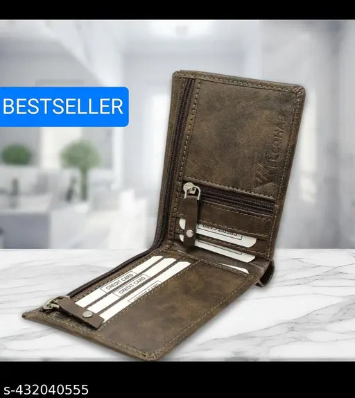 Welcohab Men's Trendy Genuine Leather Wallet with Dual Zips Stylish & Functional Travel Companion | Wallet | Wallet for mens | Dual Zip Wallet | Leather Wallet | Stylish Wallet |