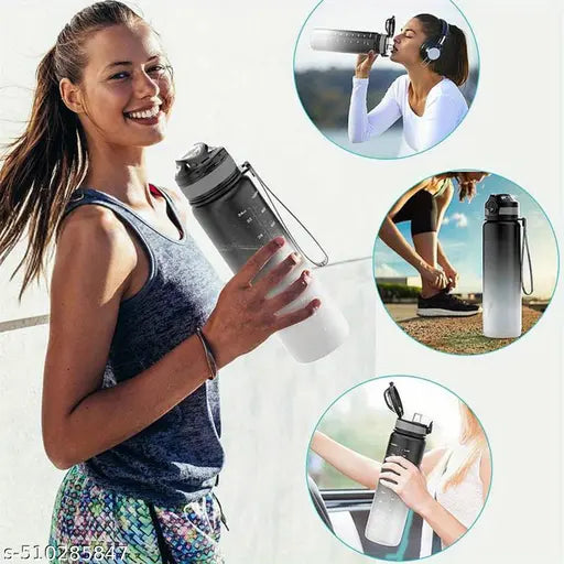 Portable Leakproof Bpa Free Plastic Motivational Water Bottle for Men & Women Perfect for Travel, Gym, Office, Sports, hiking, cycling Water Bottle (1 L)