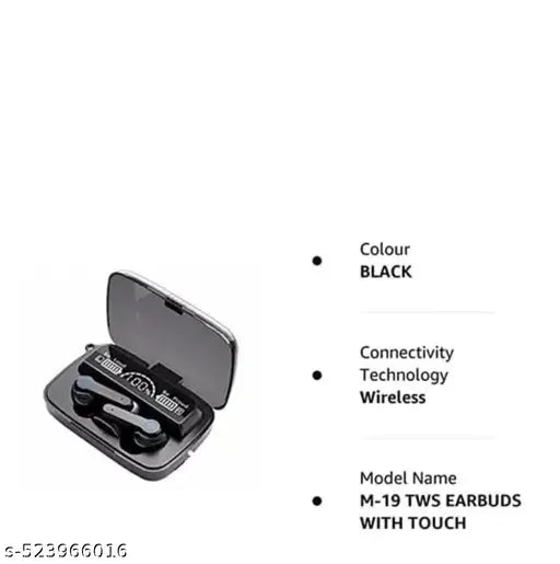 M19 Wireless Earbuds TWS 5.1 Large Screen Dual LED Digital Display Touch Bluetooth Headphones Mini Compact Portable Sports Waterproof Stereo In Ear Earphones
