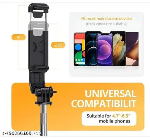 Selfie Stick with Tripod Stand | Bluetooth Extendable 3-in-1 Multifunctional Selfie Stick for Compatible & All Smartphones,6FT stick